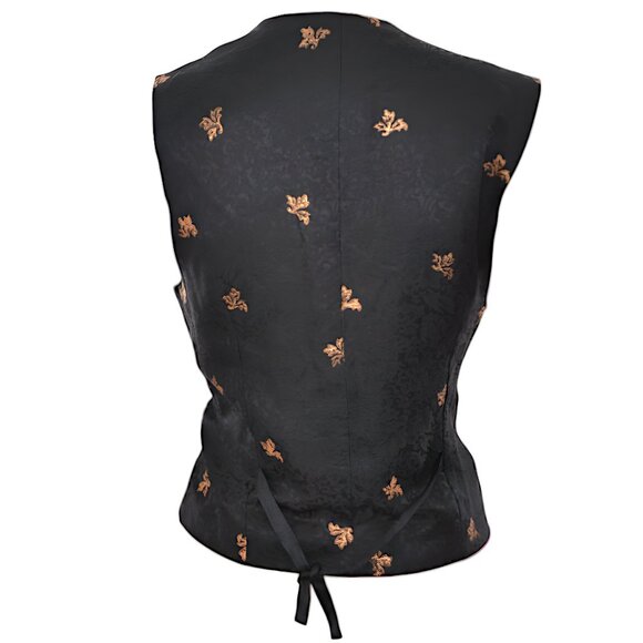 Wearable Art Red Green Purple Poppy Boho Artistic Chic Floral Cropped Vest M L - Picture 4 of 6